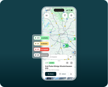 App screen showing live availability of charging points